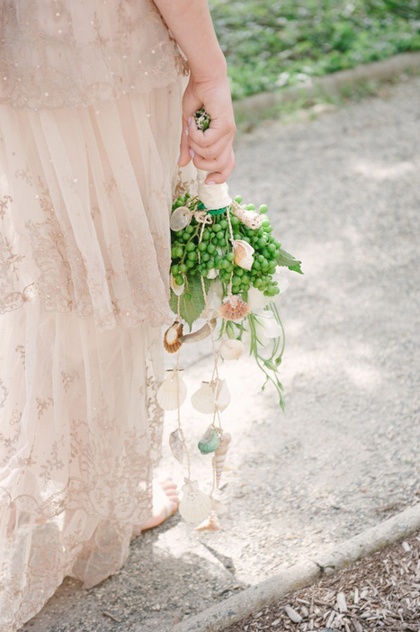 wedding bouquet with seashells