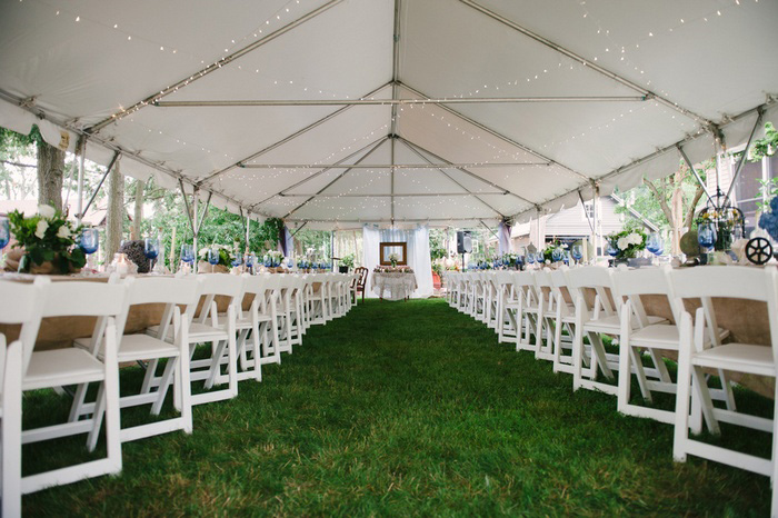 backyard tented wedding reception