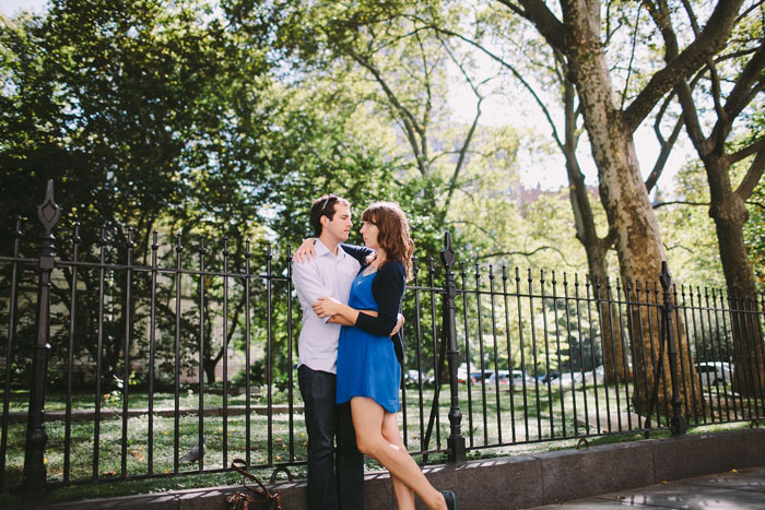 couple outside central park