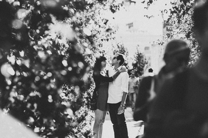 bride and groom portrait in the park