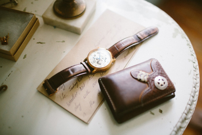 groom's leather watch