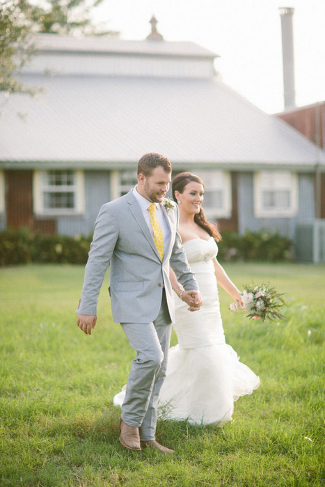 bride and groom walking to elopement ceremony