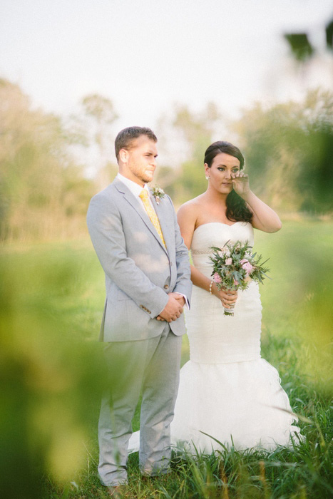 emotional bride at elopement ceremony