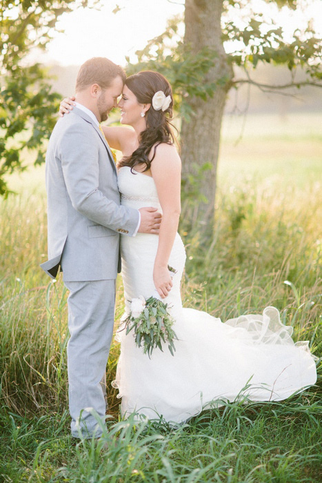 bride and groom portrait on the farm