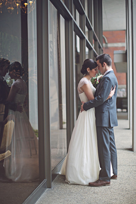 intimate bride and groom portrait