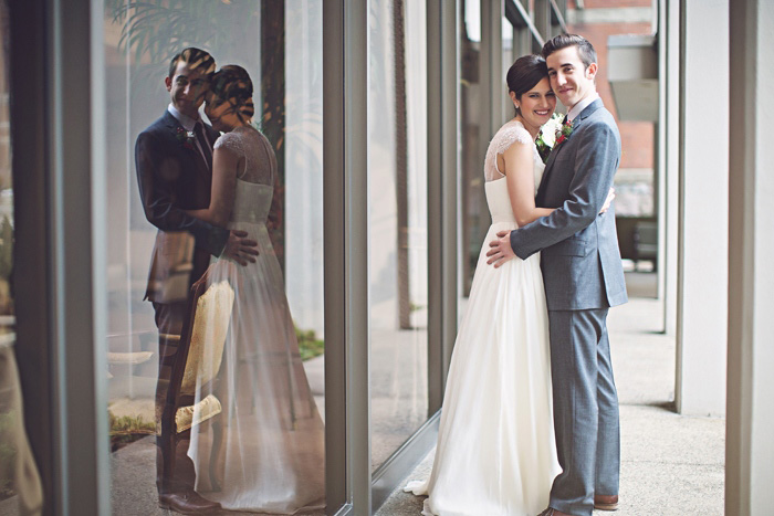 intimate bride and groom portrait