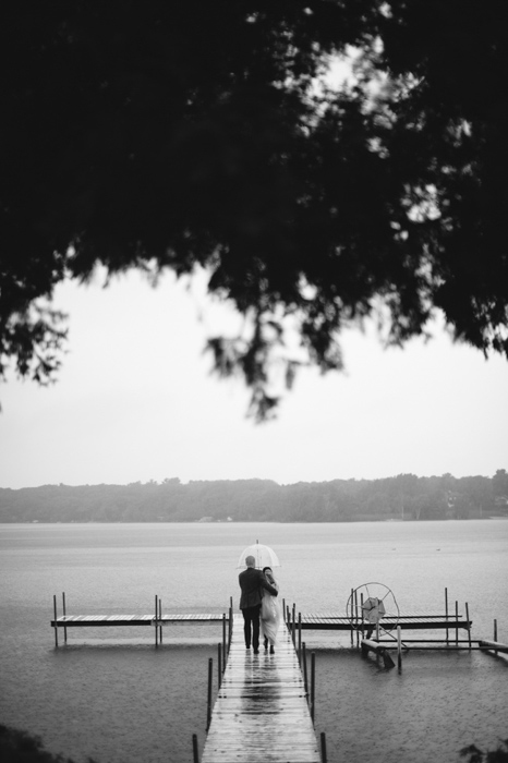 bride and groom on the dock