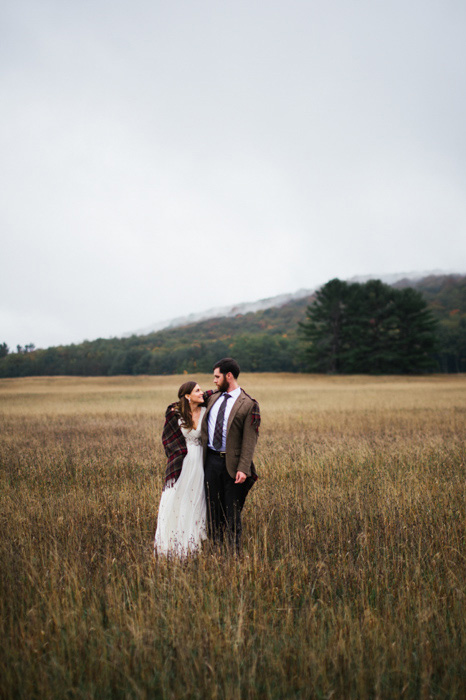 field wedding portrait