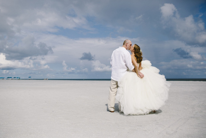 beachfront wedding portrait