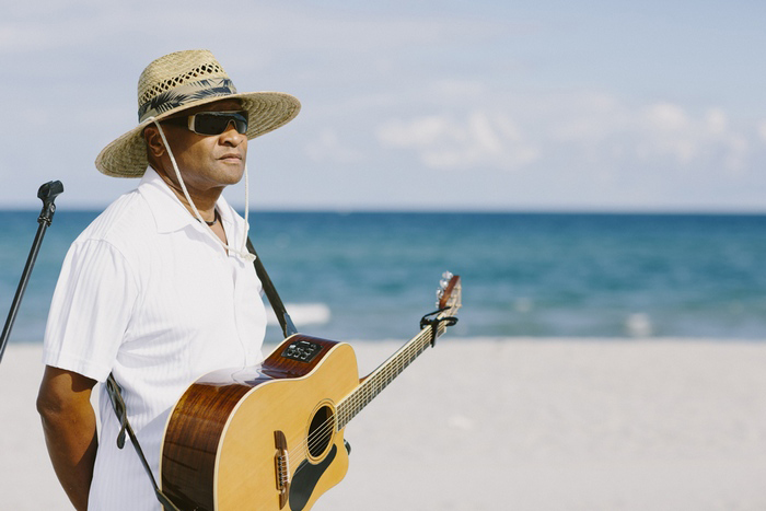 wedding guitarist on the beach