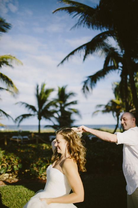 bride and groom dancing on the lawn