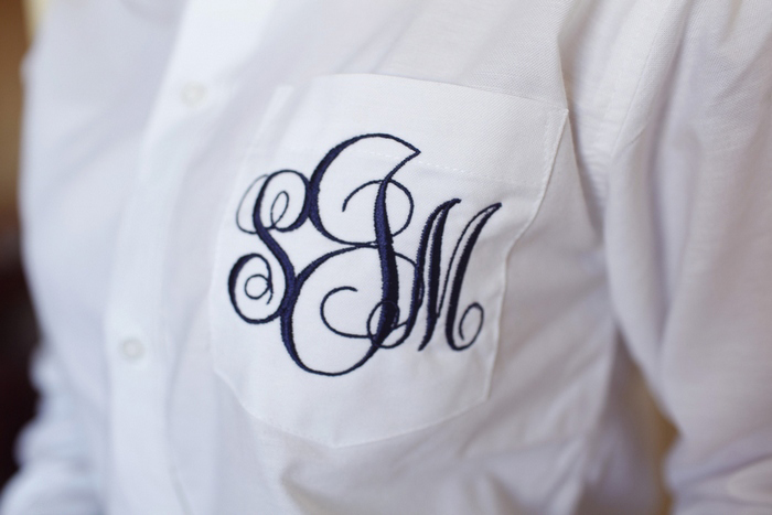 monogrammed groom's shirt