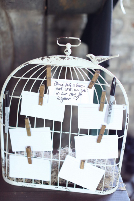 bird cage guest book