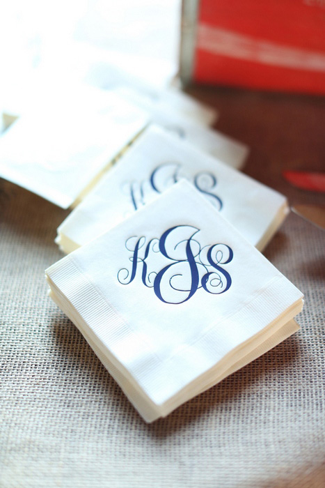 monogrammed wedding napkins