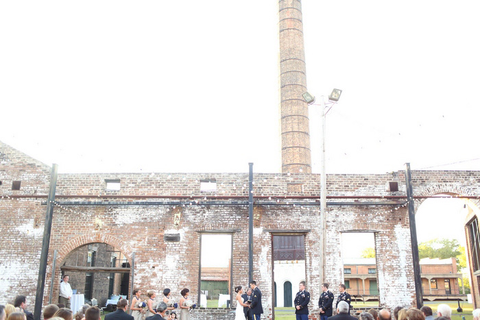 Savannah Railroad museum wedding ceremony