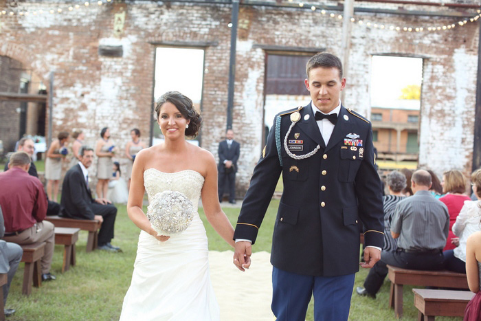 bride and groom recessional