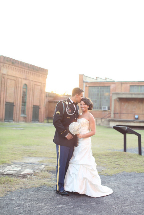 Savannah Railroad Museum wedding portrait