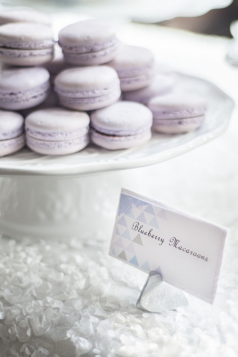 purple wedding macarons