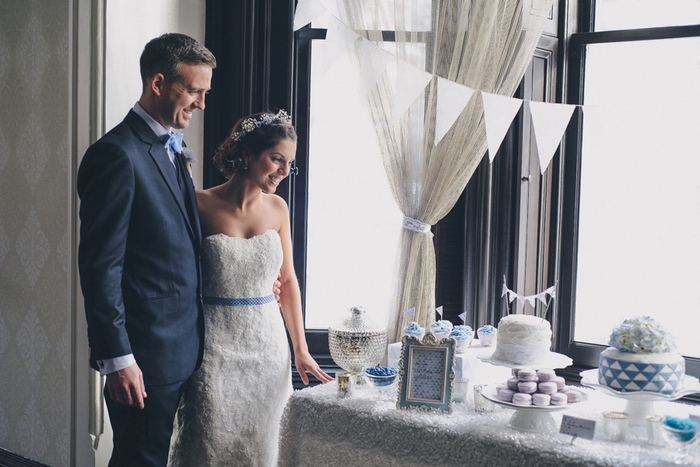 bride and groom sweet table