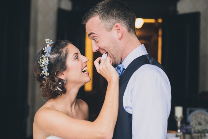 bride feeding groom