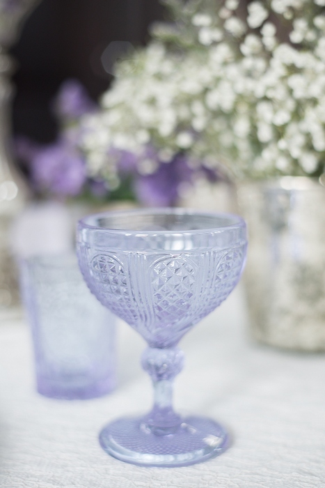 vintage blue glass goblet