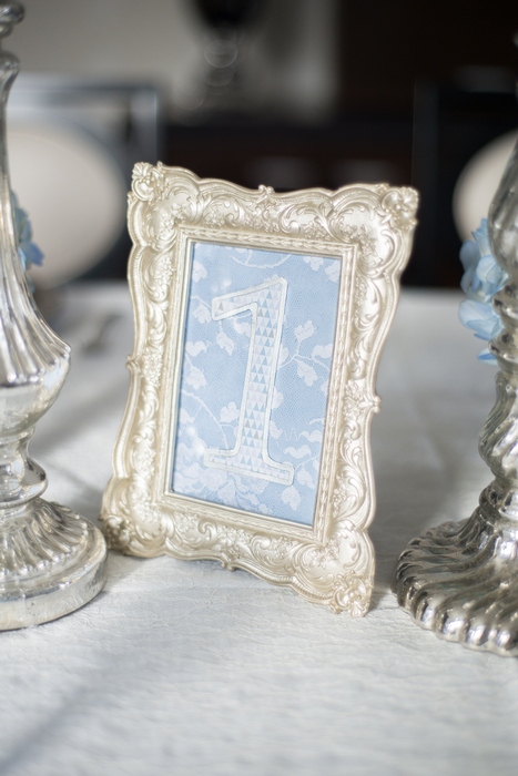 blue framed table number