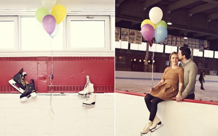 ice rink engagement session