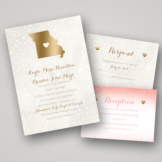 Foil Wedding Invitations by Dawn