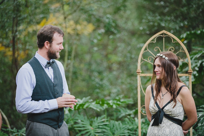 intimate backyard wedding ceremony