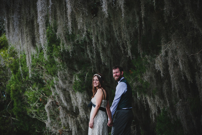 bride and groom in florida