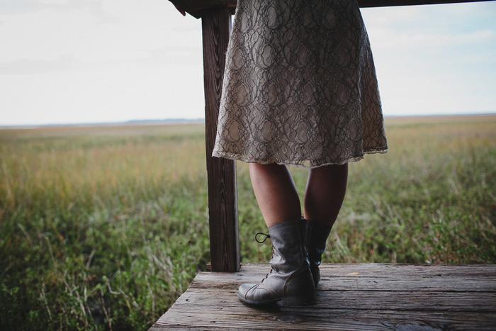 bride in boots