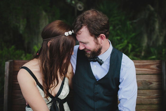 intimate bride and groom portrait