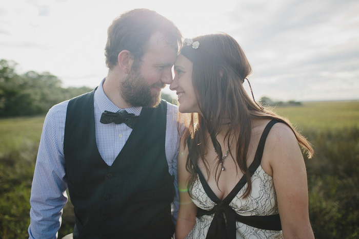 sunlit wedding portrait