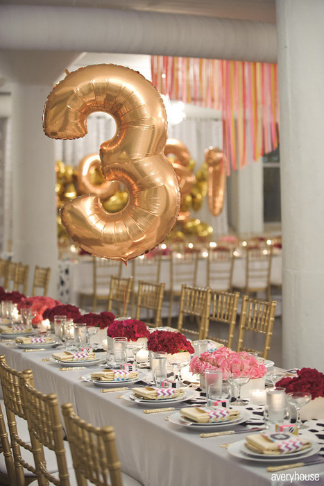 gold balloon table number