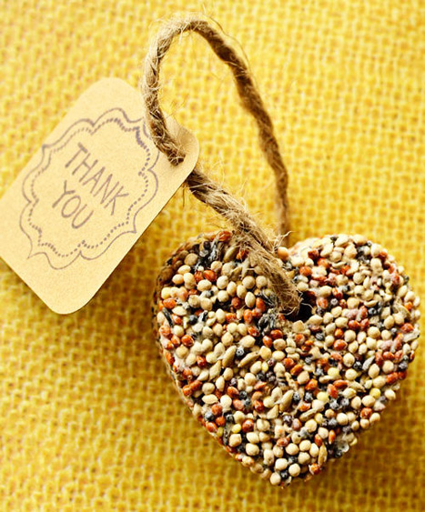 heart shaped bird seed favors