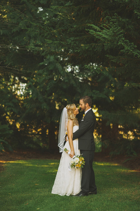 backyard wedding portrait