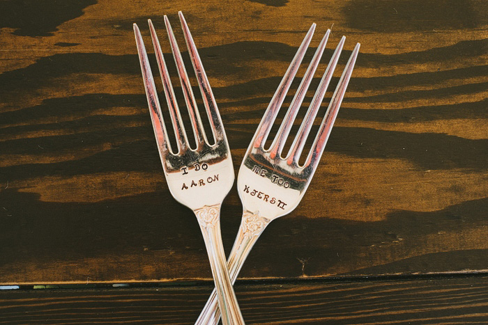 stamped wedding forks