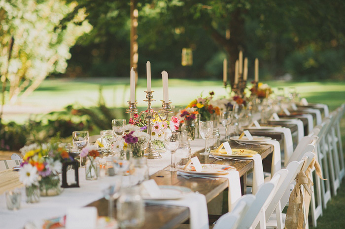 backyard wedding reception set-up