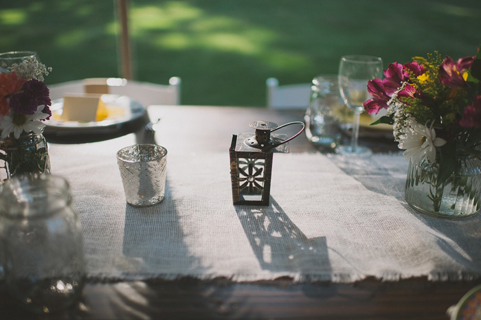 candle lantern on table