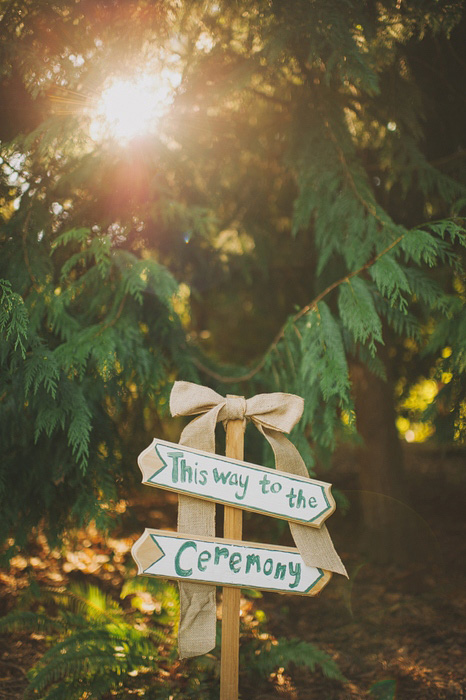 wooden wedding direction signs