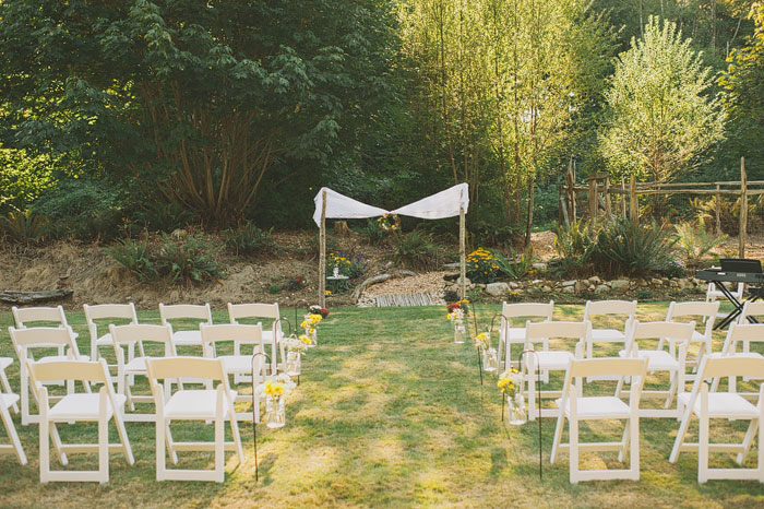 backyard wedding ceremony set-up