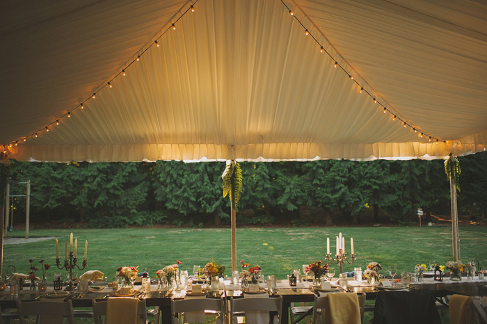 tented backyard wedding set-up