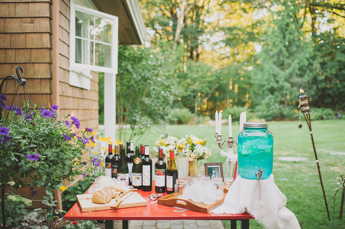 backyard drink table