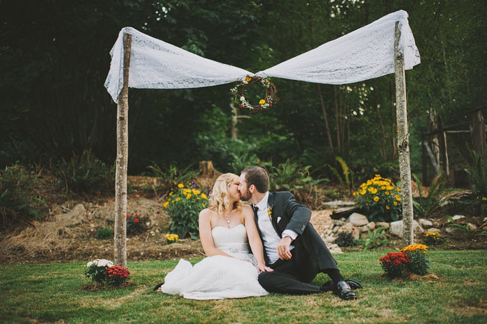 bride and groom under chuppah