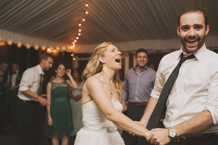 bride and groom dancing