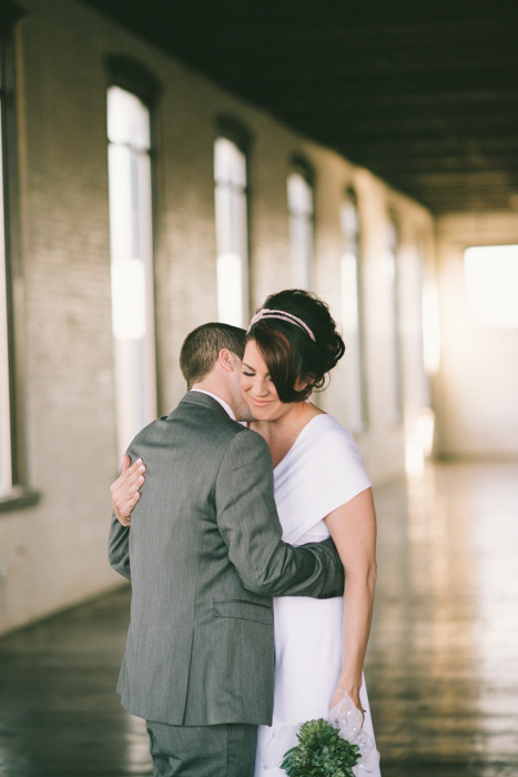 bride and groom first look