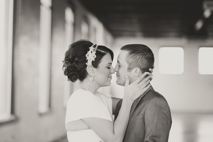 B+W wedding portrait