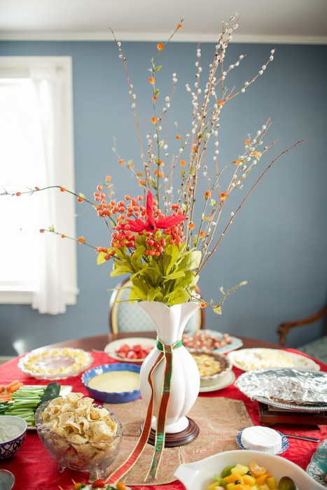 apartment wedding reception set-up