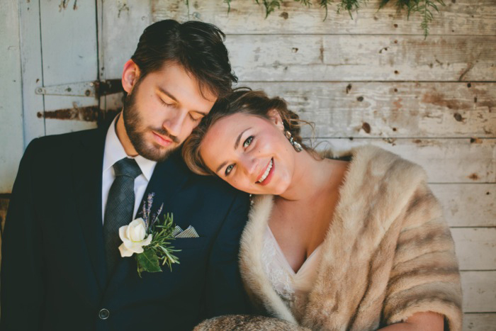 bride and groom porch portrait