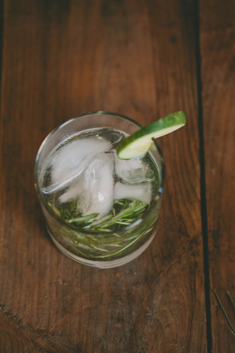 gin and cucumber rosemary cocktail